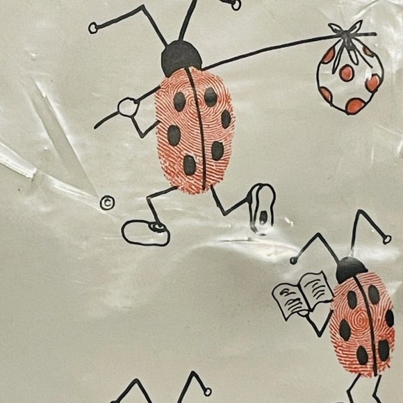 Thumkins Gift Wrap 1972  2 Ft 2 Sheet Package Ladybug House Weatherly Vintage - Picture 10 of 15